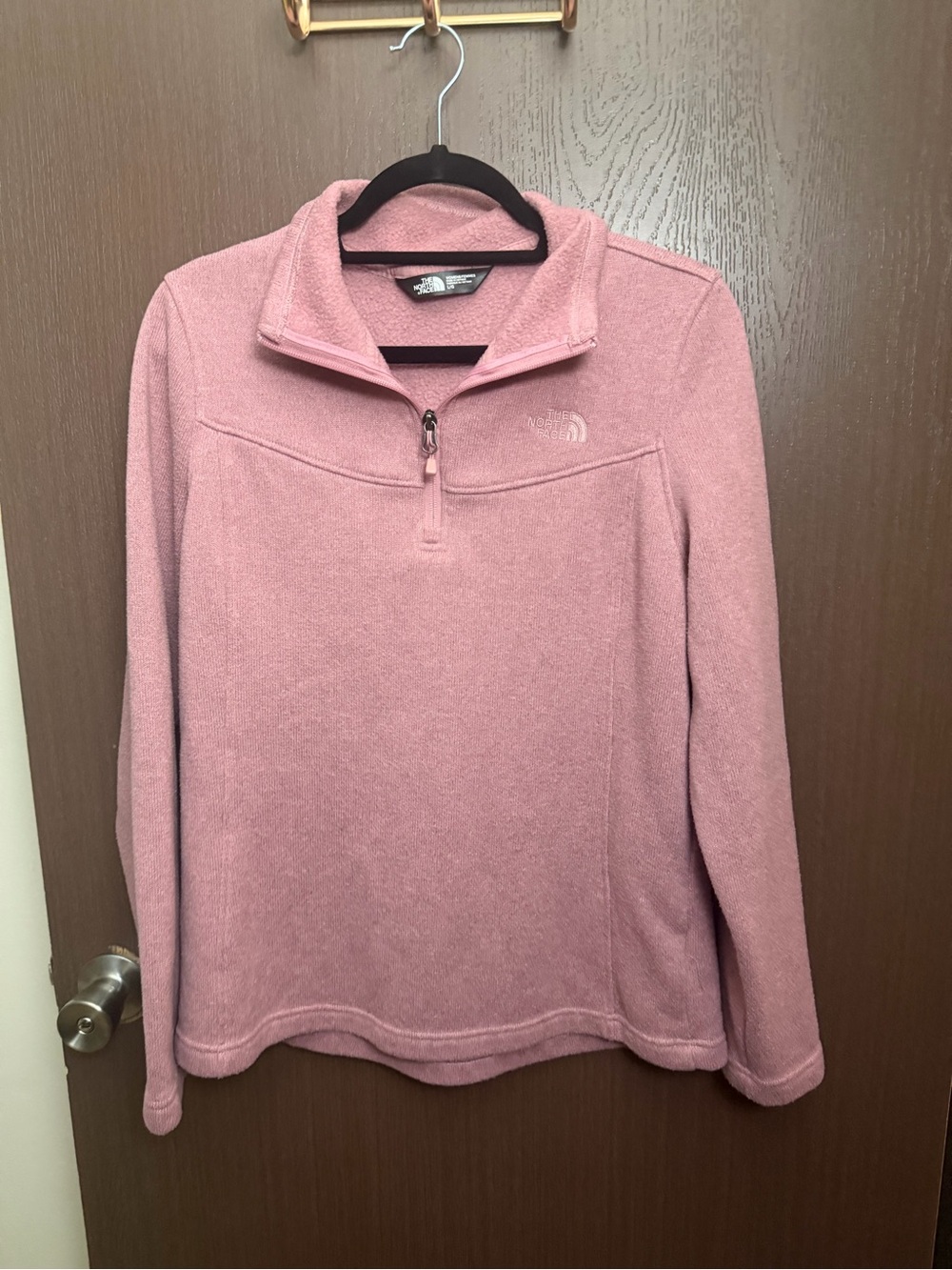 The North Face Women's Dusty Pink Quarter-Zip Fleece Pullover